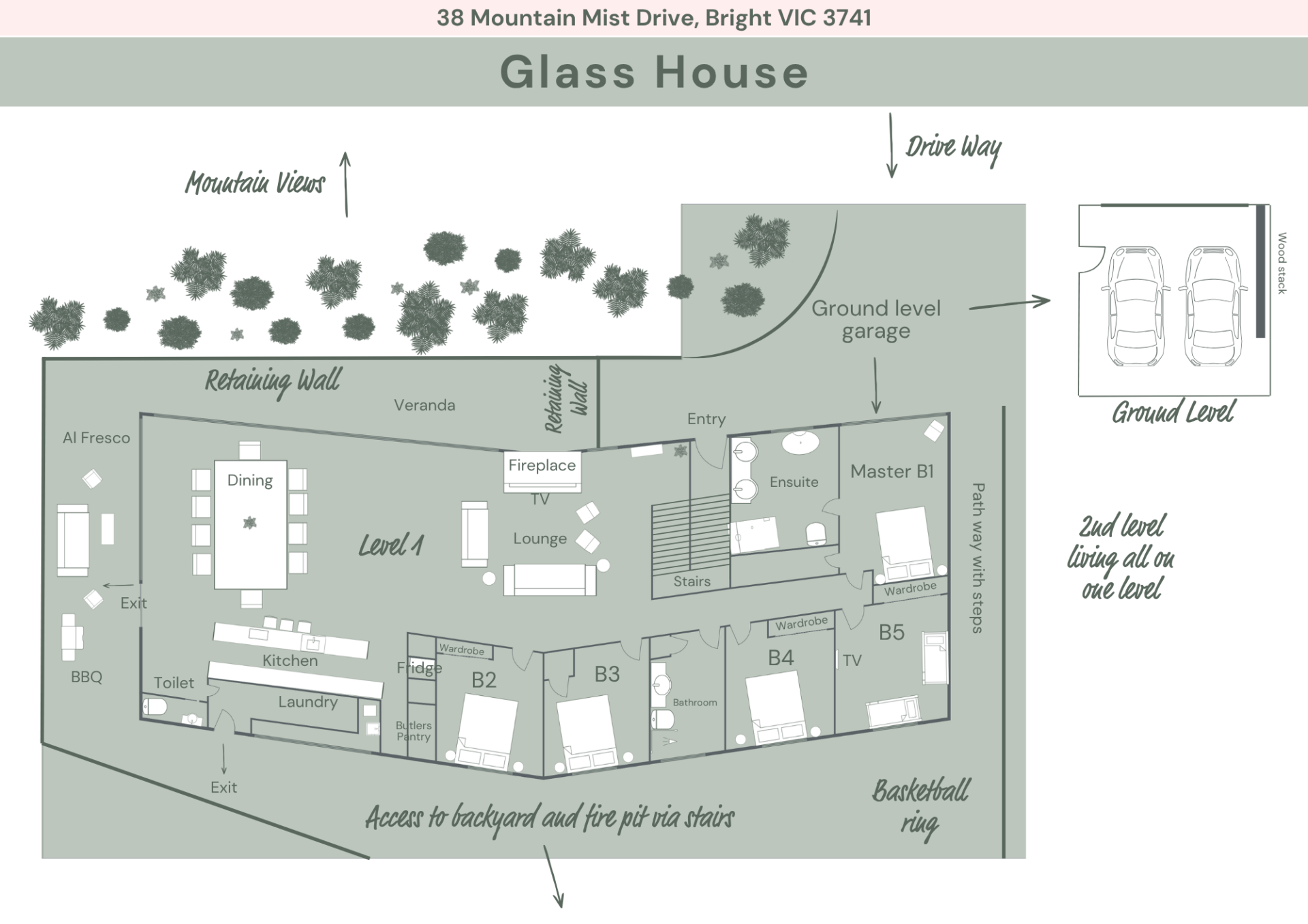 GLASS HOUSE FLOOR PLAN - Alpine Valley Getaways - Bright