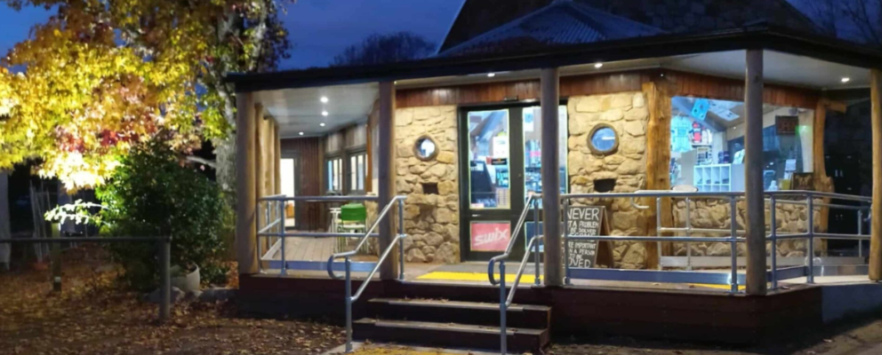 Entrance to Rocky Valley Sports shop in Tawaonga