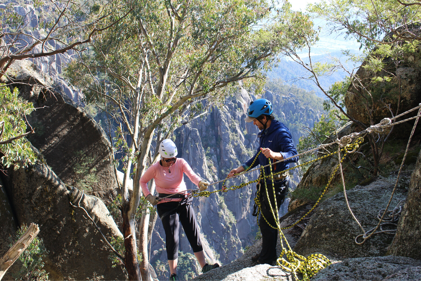 Abseiling near Bright Victoria on Mount Buffalo