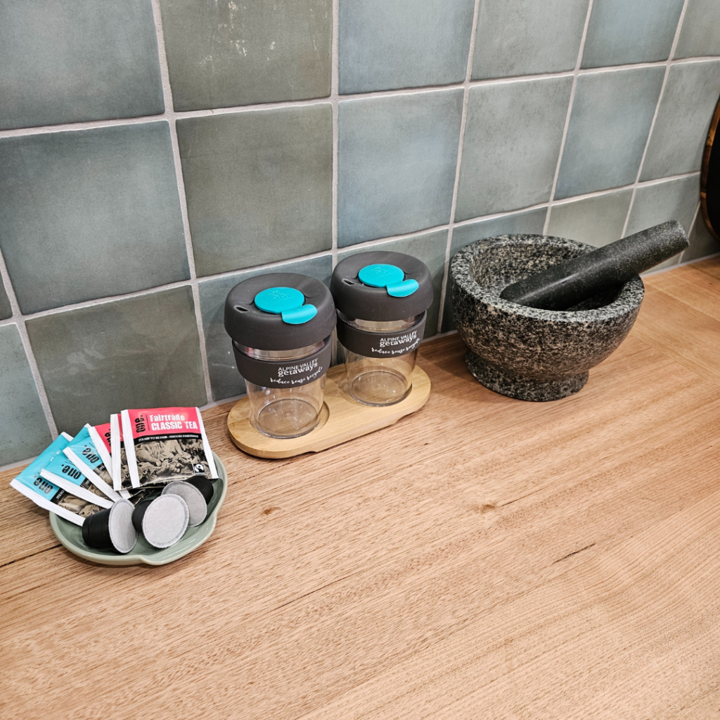 Fair Trade & Keep Cups at Alpine Valley Getaways properties